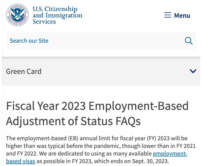 “争取用完2023财年所有绿卡配额”，美国移民局或加快审批速度
